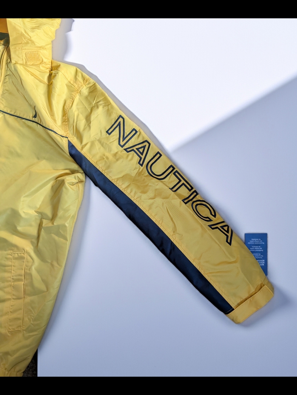 NWT Nautica Yellow Hooded Windbreaker Jacket LG 14/16 - Picture 5 of 6